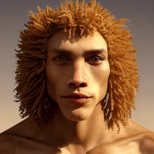 Image similar to a human - lion crossbreed, illustrated by antoine verney - carron and j. lesaffre, trending on artstation, 4 k, 8 k, artstation 3 d render, artstation 3 d, artstation graphics, artstation lighting