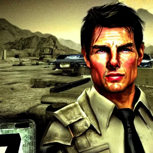 Prompt: tom cruise in fallout new vegas