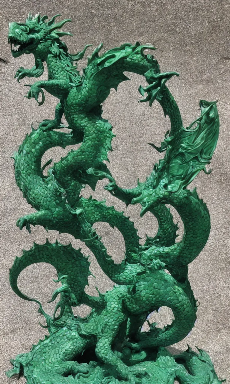 Image similar to A dragon statue made of jade