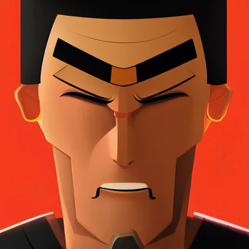 Image similar to face icon stylized minimalist samurai jack, loftis, cory behance hd by jesper ejsing, by rhads, makoto shinkai and lois van baarle, ilya kuvshinov, rossdraws global illumination