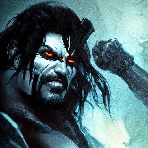 Prompt: portrait lobo from dc comics greg rutkowski