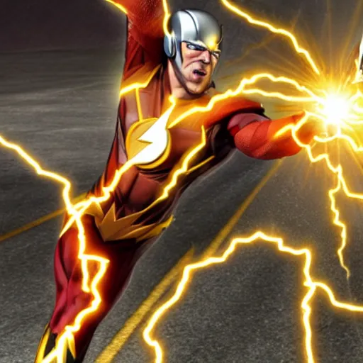 Image similar to Flash vs Thor, very detailed, 16k render, ultra realism