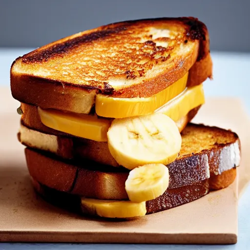 Prompt: photo of banana grilled cheese, award winning, 4 k