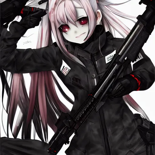 Prompt: M4 Sopmod ii girls frontline, ilustration by Shinji Aramaki