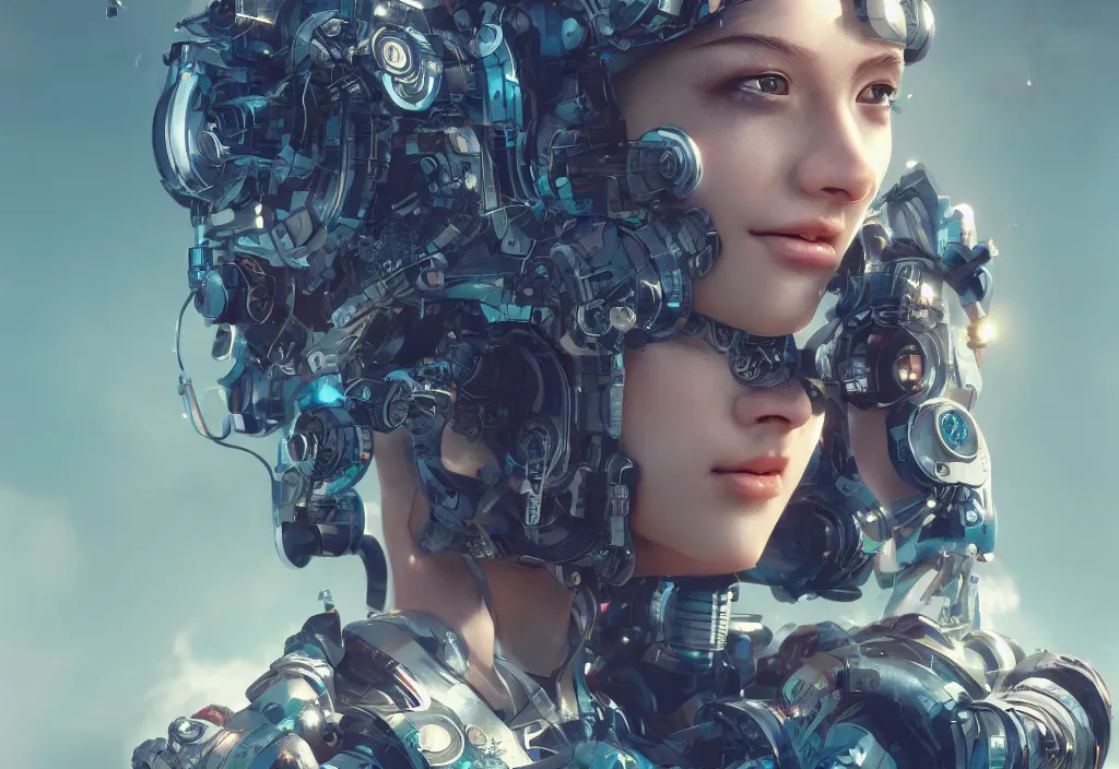 Prompt: cyborg girl kawaii renewable energy, ultra realistic, concept art, intricate details, highly detailed, photorealistic, octane render, 8 k