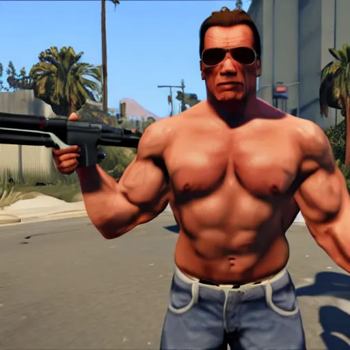 Image similar to GTA V arnold schwarzenegger screenshot