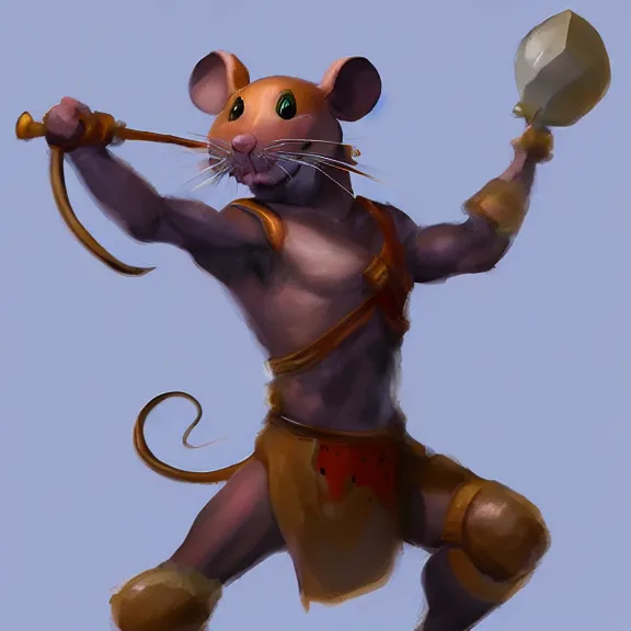 Prompt: warrior mouse stretches for floating crystal, Digital Painting, trending on Artstation, Pose Study, ultra detailed, award winning