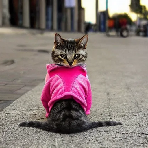 Image similar to cute cat wearing jacket