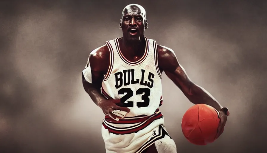 Image similar to michael jordan is soccer player, hyperdetailed, artstation, cgsociety, 8 k