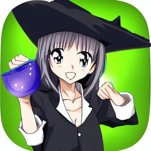 Prompt: Anime witch in labcoat hd