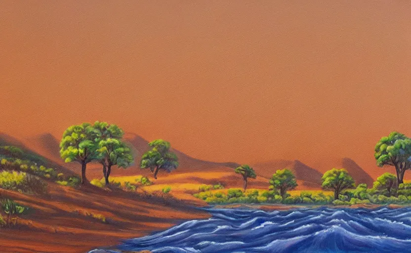 Prompt: a detailed painting of a cinnamon landscape