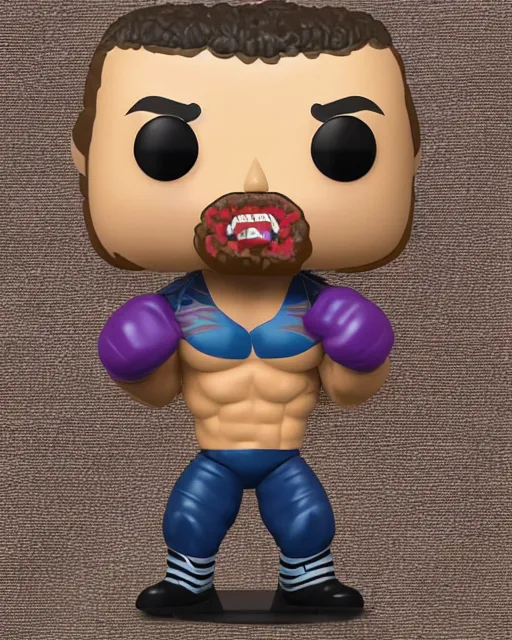 Image similar to A wrestler Funko Pop. Photographic, photography