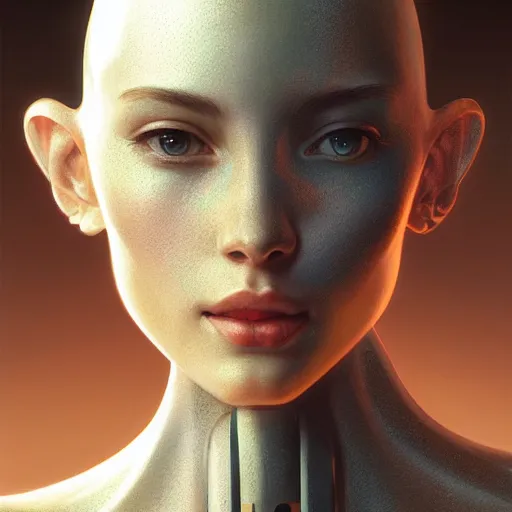 Image similar to Perfectly-centered portrait of a robot, highly detailed, professional digital painting, Unreal Engine 5, Photorealism, HD quality, 8k resolution, cinema 4d, 3D, cinematic, professional photography, art by artgerm and greg rutkowski and alphonse mucha and loish and WLOP