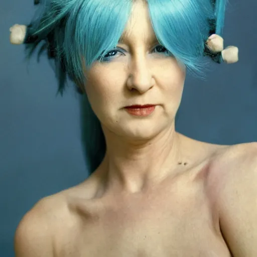 Image similar to Dragon lady, Blue hair, Long hair, by David Lynch