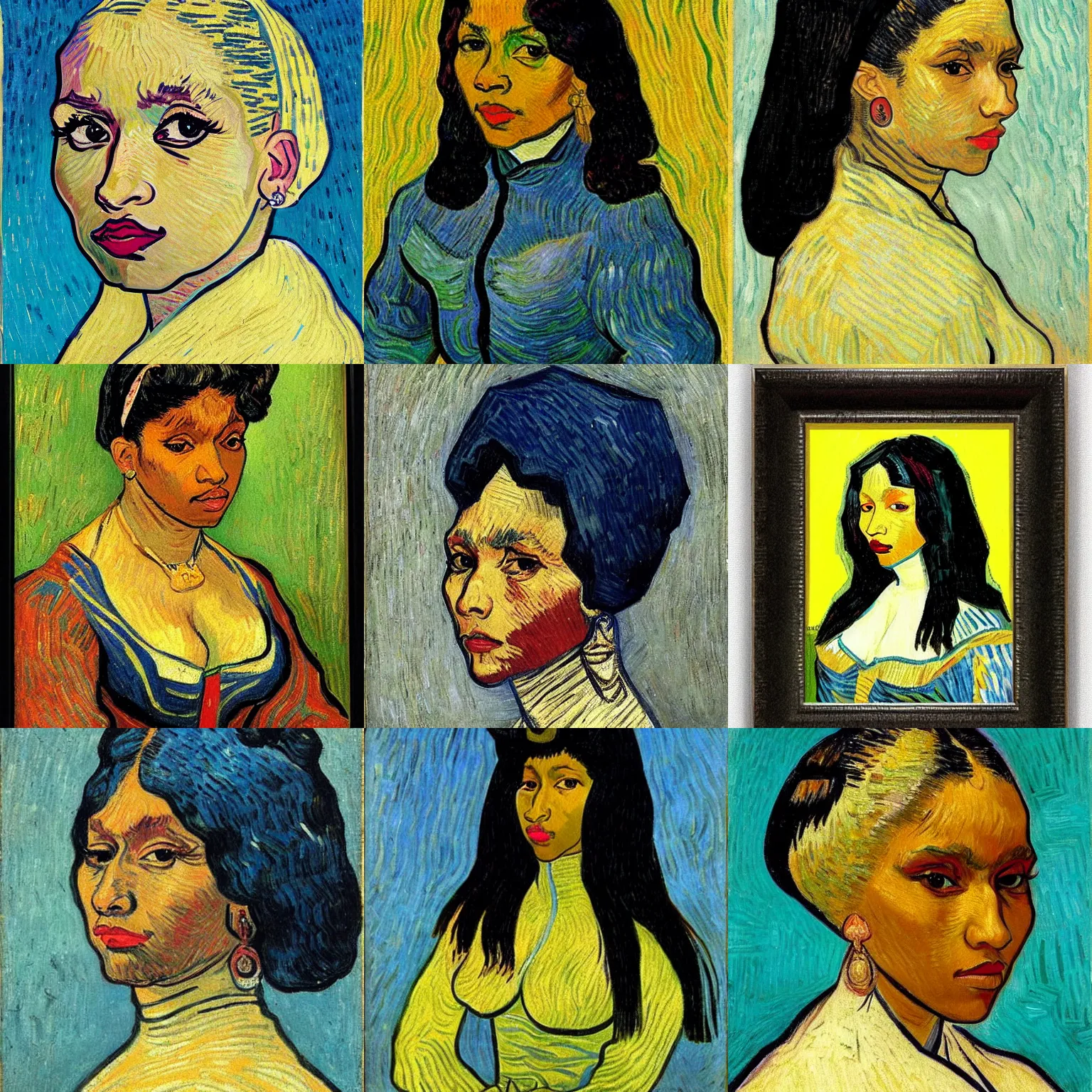 Prompt: portrait of nicki minaj by vincent van gogh