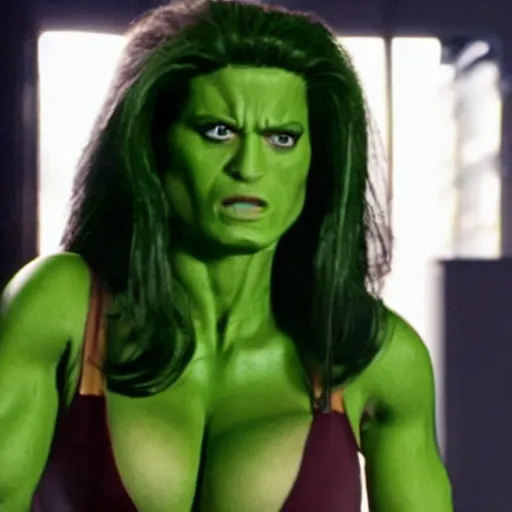 brie larson as she - hulk, movie still, Stable Diffusion