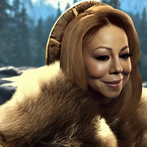 Prompt: mariah carey in skyrim, official screenshot, 4 k