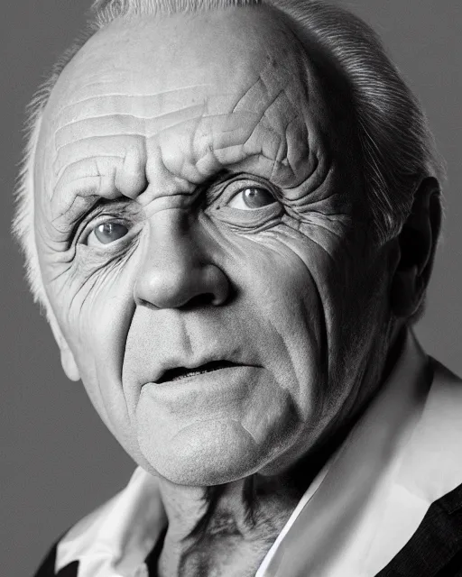 Image similar to portrait of anthony hopkins, volumetric lighting