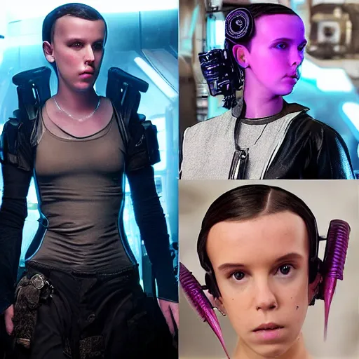 Image similar to Cyberpunk Millie Bobby Brown