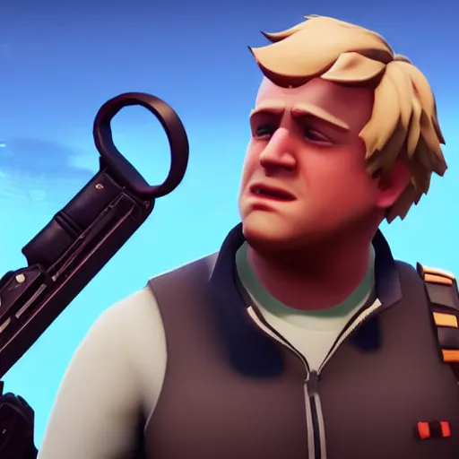 Prompt: boris johnson in fortnite screenshot, gameplay