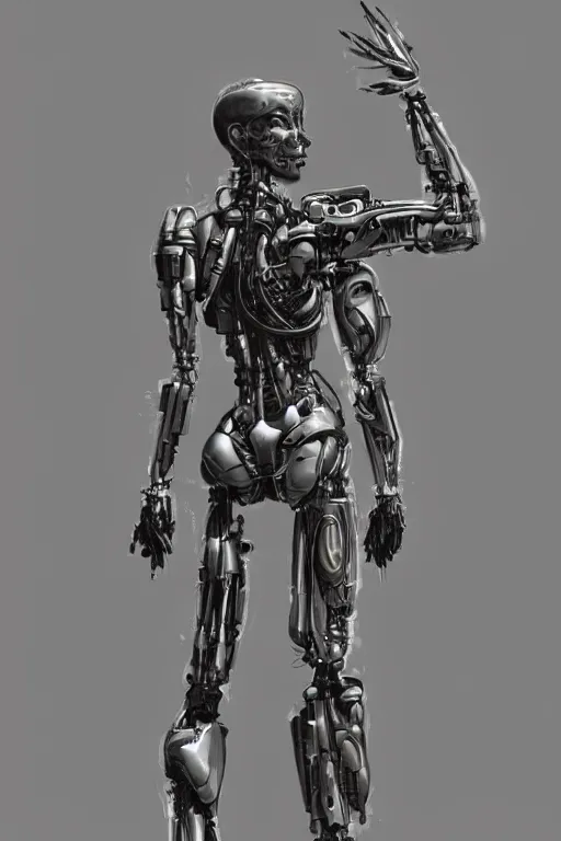 Image similar to full body cyborg female concept art, humanoid form, metalized mecha muscle, monkey limbs, digital art, in the style of ben lol, brian sum, ramil sunga, herbert lowis, furio tedesschi, christopher cao, frederic daoust, joe botardo, artstation, pinterest, deviantart, photoshop, unreal engine