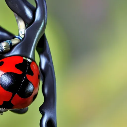 Image similar to ladybug with metal prosthetic limbs