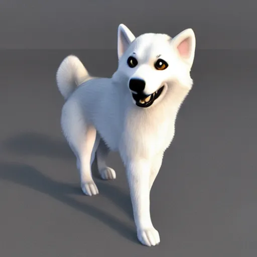 Image similar to 3d render of a cute husky dog, digital art, unreal engine 5