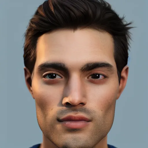 Image similar to A handsome and cute man, close-up portrait, trending on artstation, artstationHD, artstationHQ, artstation digital artwork, photorealistic imagery, photorealistic facial features, intricate, 4k, 8k