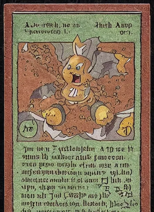 Image similar to a pokemon card from the 1 1 th century