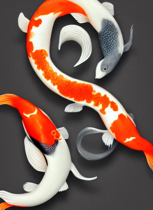 Image similar to yin yang, koi, molecular