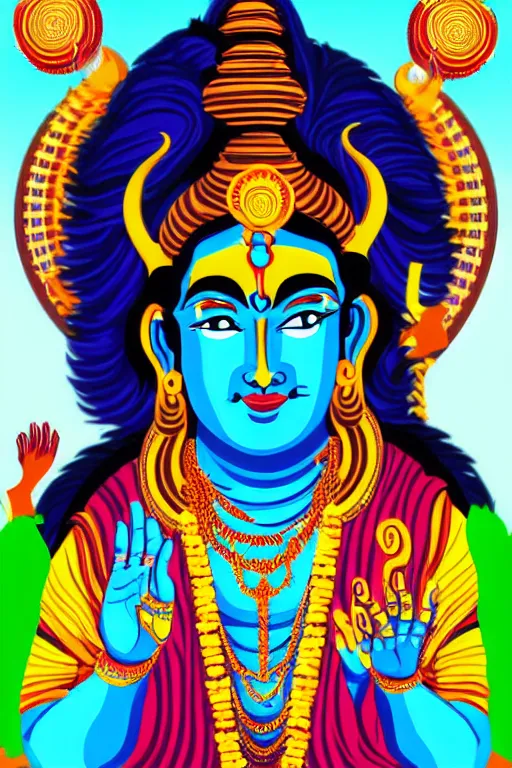 Image similar to vector india god shiva ganesh colorful stylized photoshop sweet painting