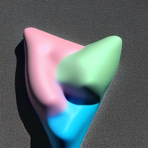 Image similar to A 3d render of several pastel colored liquid objects are melting together as a clay in a geometric shape with detailed shadow. Geometric shaped. render, low angle camera, detailed shading, vray octane, redshift. ray tracing. volumetric lighting. micro details, Hyper detailed, 8K3d, Trending on Artstation. rendered in cinema4d, Hyper realism.