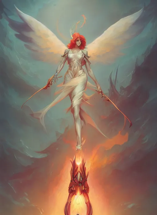 Image similar to the angel of death by pete mohrbacher and artgerm and loish and wlop, digital art, 4K UHD image