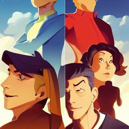 Image similar to face icon stylized minimalist the new adventures of johnny quest, loftis, cory behance hd by jesper ejsing, by rhads, makoto shinkai and lois van baarle, ilya kuvshinov, rossdraws global illumination