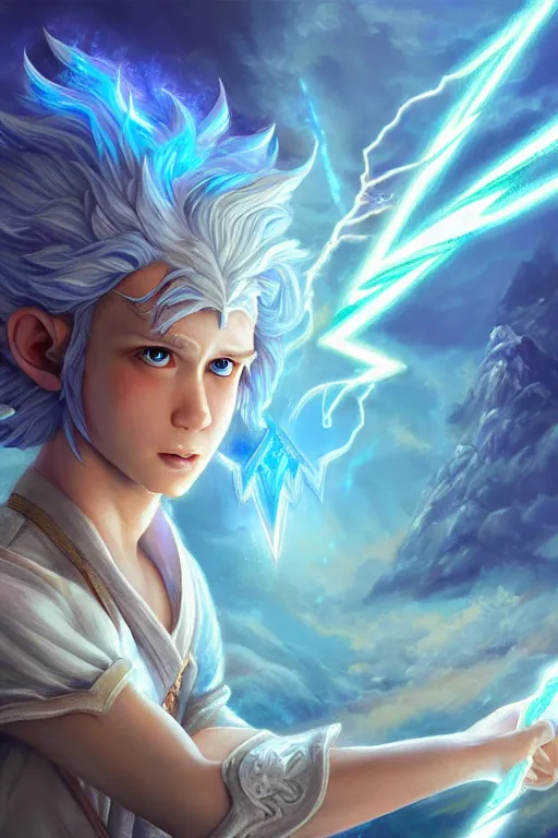 Image similar to legendary fairy prince casting a lightning spell,, lightning energy, blue energy, highly detailed, d & d, fantasy, highly detailed, digital painting, trending on artstation, concept art, sharp focus, illustration, global illumination, ray tracing, realistic shaded, art by artgerm and greg rutkowski and fuji choko and viktoria gavrilenko and hoang lap