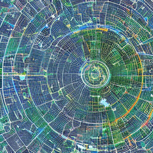 Image similar to very detailed GIS map of cosmic ancient high technology cities, avoid symmetry, broken google maps, open street maps, maxar, astral, 8K, cinematic, generative art, antialiasing, total eclipse, microbiology, circuit, psychic, octane