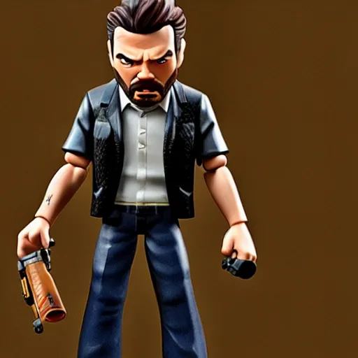 Prompt: max payne as a pixar figurine toy, vibrant, hyperrealistic, maximalism, mystical, ornate, intricate