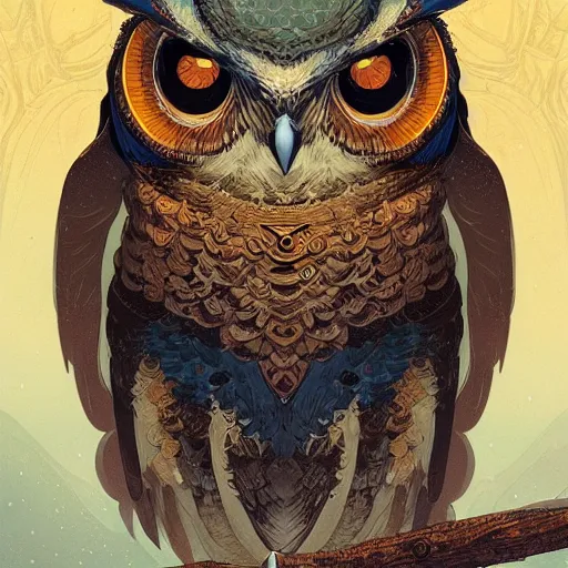 Prompt: a detailed portrait of an owl wizard, by victo ngai and justin gerard, digital art, realistic painting, very detailed, fantasy, character design, dnd, trending on artstation