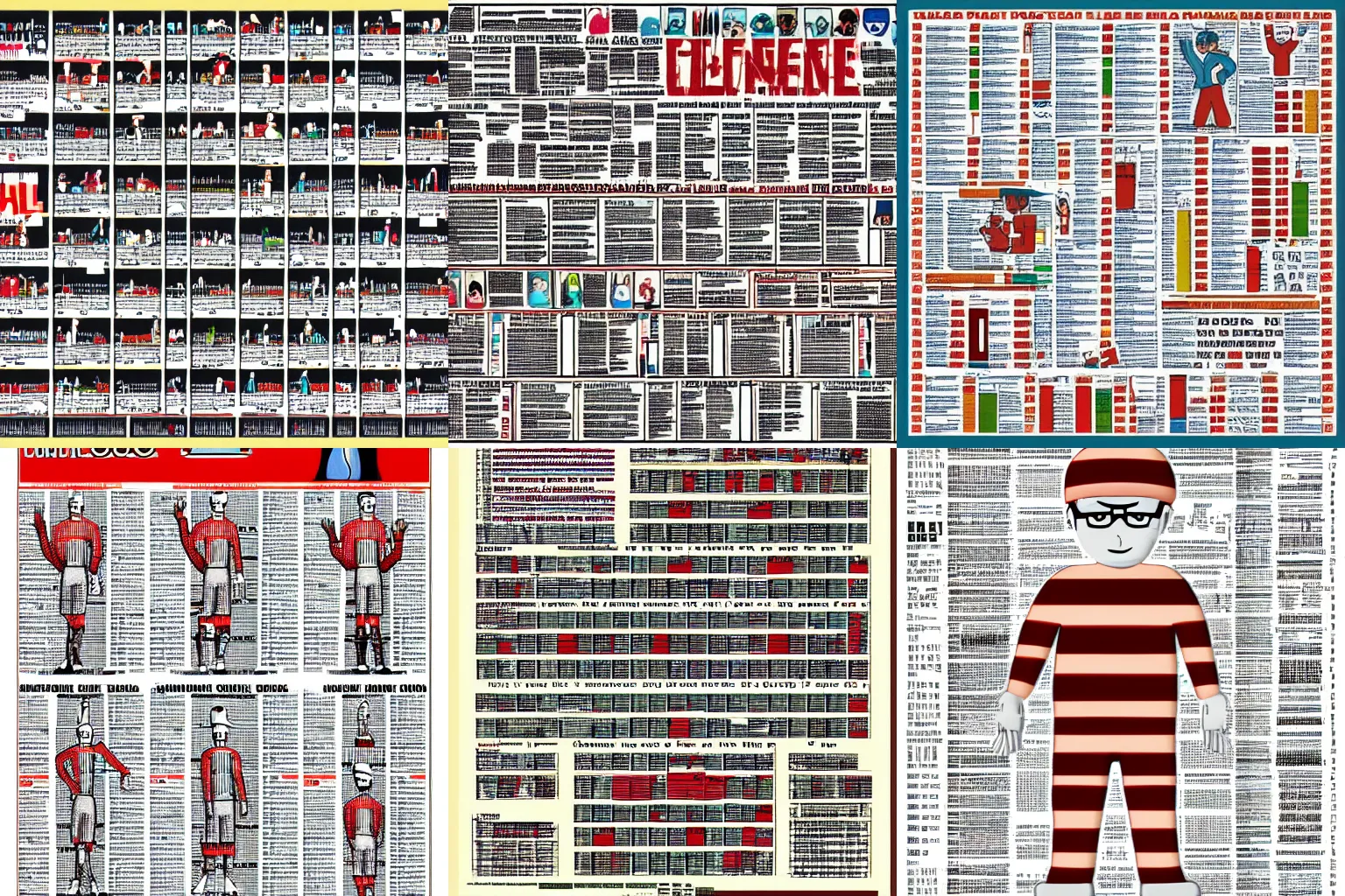 Prompt: where's waldo page in the style of medical chart, detailed, hd