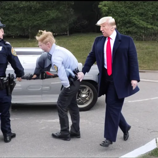 Image similar to photo of trump being arrested by trump