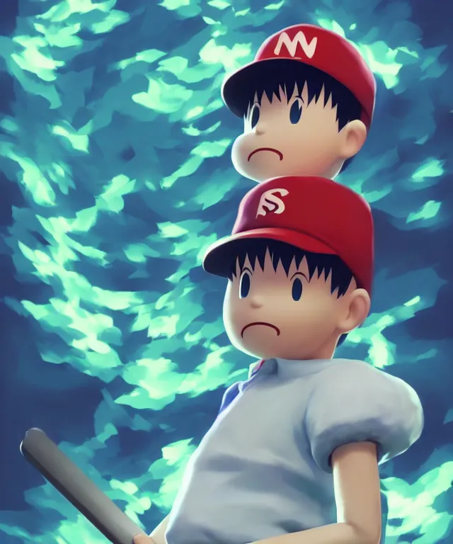 Prompt: ness from earthbound in the style of ufotable studios, crisp 8 k line art, digital painting, artstation, unreal engine, octane render, emissive lighting, concept art, matte, sharp focus, hyper realistic lighting, illustration, art by ayami kojima