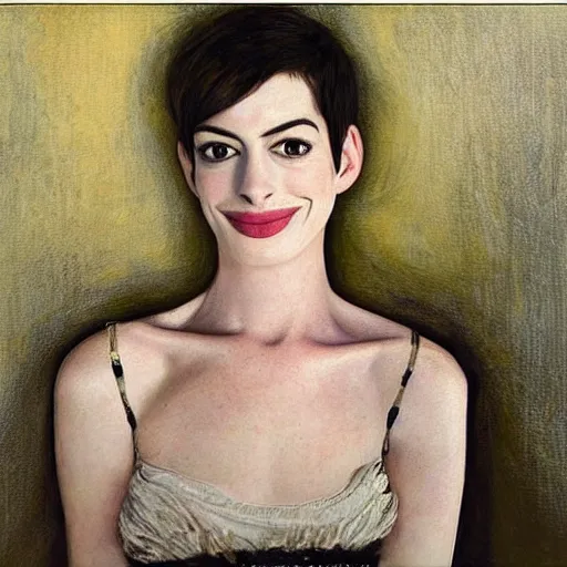 Prompt: anne hathaway, classic painting