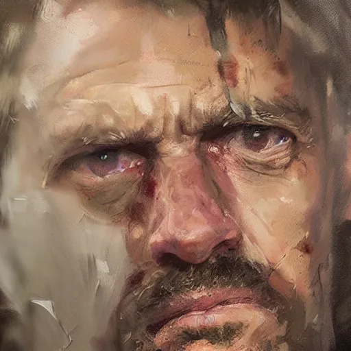 Prompt: face protrait of doctor house, realistic, ultrahd, jeremy mann painting