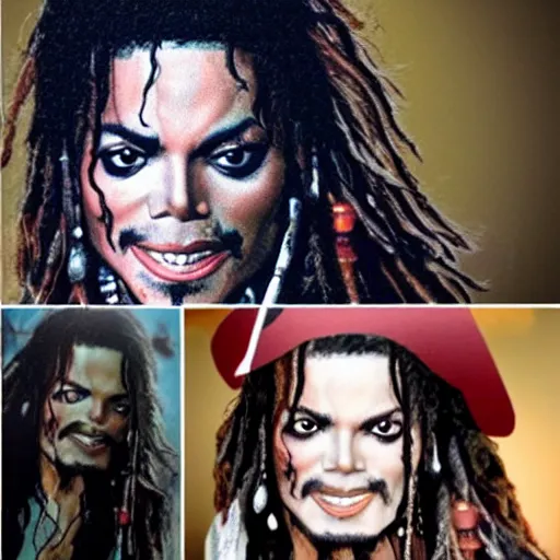 Image similar to michael jackson as a demonic jack sparrow