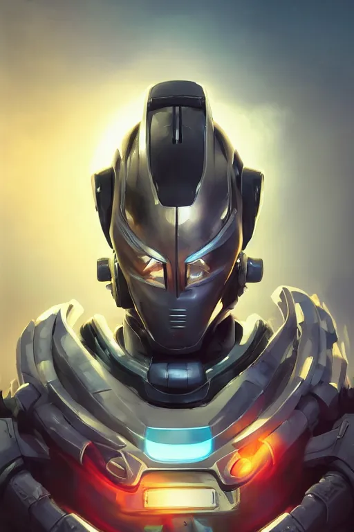 Image similar to epic mask helmet robot ninja portrait stylized as fornite style game design fanart by concept artist gervasio canda, behance hd by jesper ejsing, by rhads, makoto shinkai and lois van baarle, ilya kuvshinov, rossdraws global illumination radiating a glowing aura global illumination ray tracing hdr render in unreal engine 5