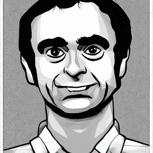 Image similar to ted bundy drawn in the style of mike judge