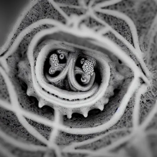 Image similar to baby cthulhu, macro photograph with shallow dof, electron microscope