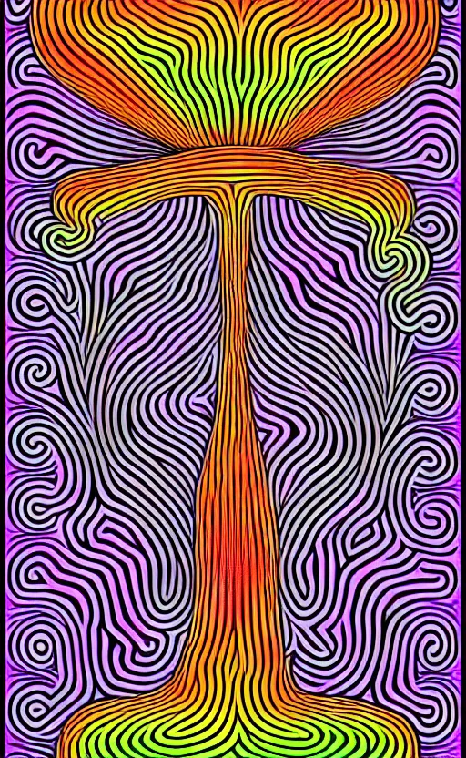 Image similar to trippy psychedelic mushrooms illustration vector art by alex grey