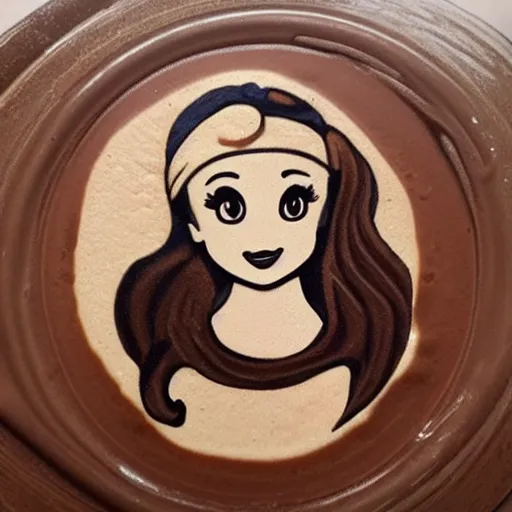 Prompt: ariana grande as a coffee art