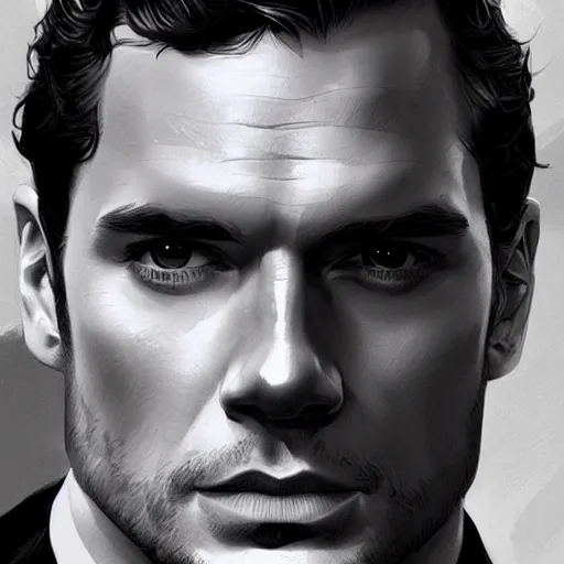 Image similar to henry cavill as james bond, portrait, highly detailed, digital painting, artstation, concept art, sharp focus, illustration, art by artgerm and greg rutkowski and alphonse mucha